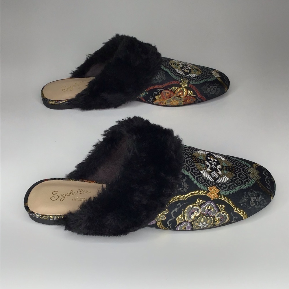Seychelles In Your Dreams Mule in Black Multi Brocade Size 9.5 - Picture 5 of 10